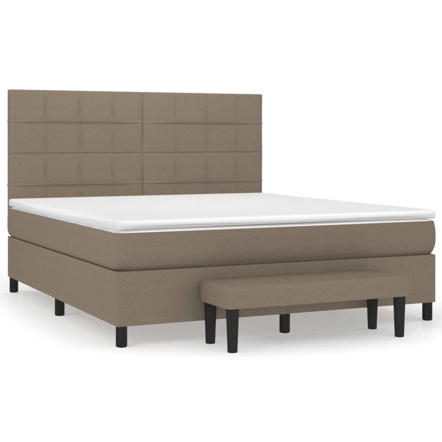 vidaXL Boxspringbett mit Matratze Taupe 180x200 cm Stoff 3136617 günstig online kaufen