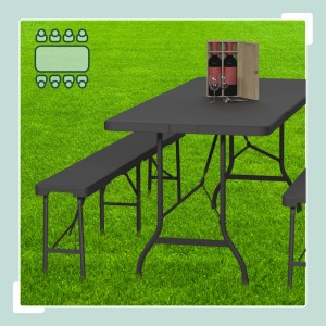 Relaxdays Bierzeltgarnitur mit 2 Bänken Stahl Schwarz Klappbar 180 cm x 74 cm x 73 cm 26,9 kg