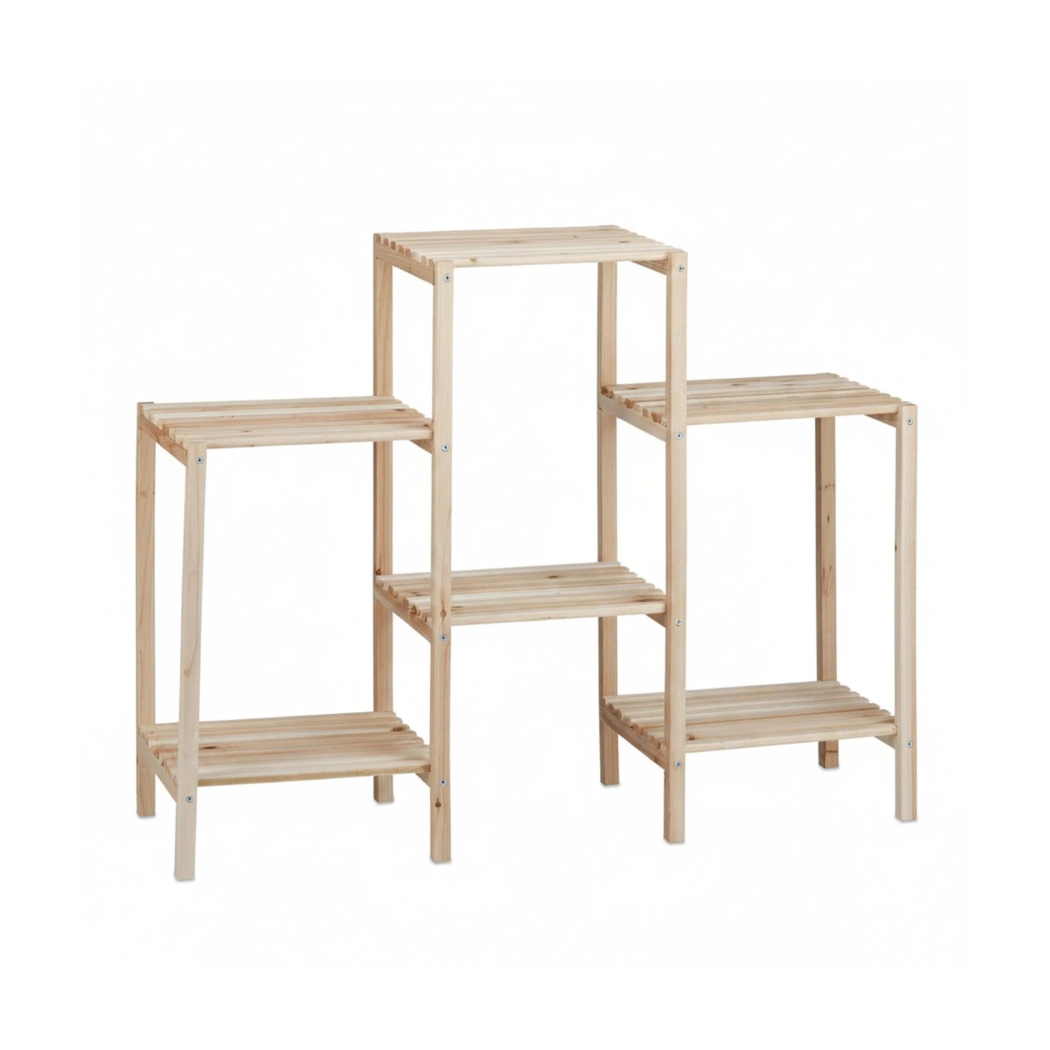 Relaxdays Pflanzenregal Tannenholz Natur Freistehend 70 cm x 89 cm x 27 cm 2,3 kg