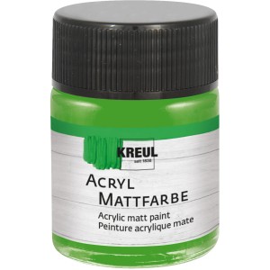 Kreul Acrylfarbe Matt Hellgrün, 50ml Flasche für Bastelarbeiten.