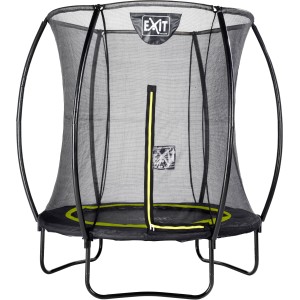 Schwarzes EXIT Silhouette Trampolin D183cm mit Sicherheitsnetz für den Garten.