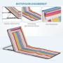 Outsunny Strandliege Stahl Oxfordstoff Mehrfarbig 124L x 53B x 35-45H cm_6