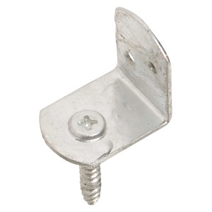 Flechtzaunbeschlag, feuerverzinkt, 38x38x30mm, zur Befestigung von Zaunelementen an Pfosten.