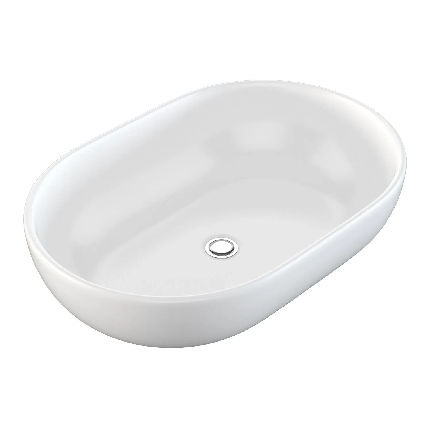 NEG Aufsatz-Waschbecken Uno34A Extra Groß Oval 43T x 59B x 14,5H cm