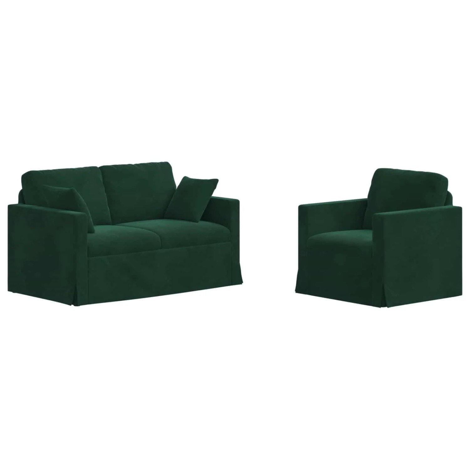 vidaXL Sofa Set 2-Tlg Dunkelgrün 138 x 78 x 80 cm Samt 3407509
