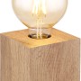 Globo Tischlampe Erna, dunkelbraun, mit E27 Fassung auf Holzsockel. Design-Tischleuchte.