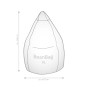 Abbildung eines orangefarbenen Sitting Point Sitzsacks Easy (220 l) mit Maßangaben.
