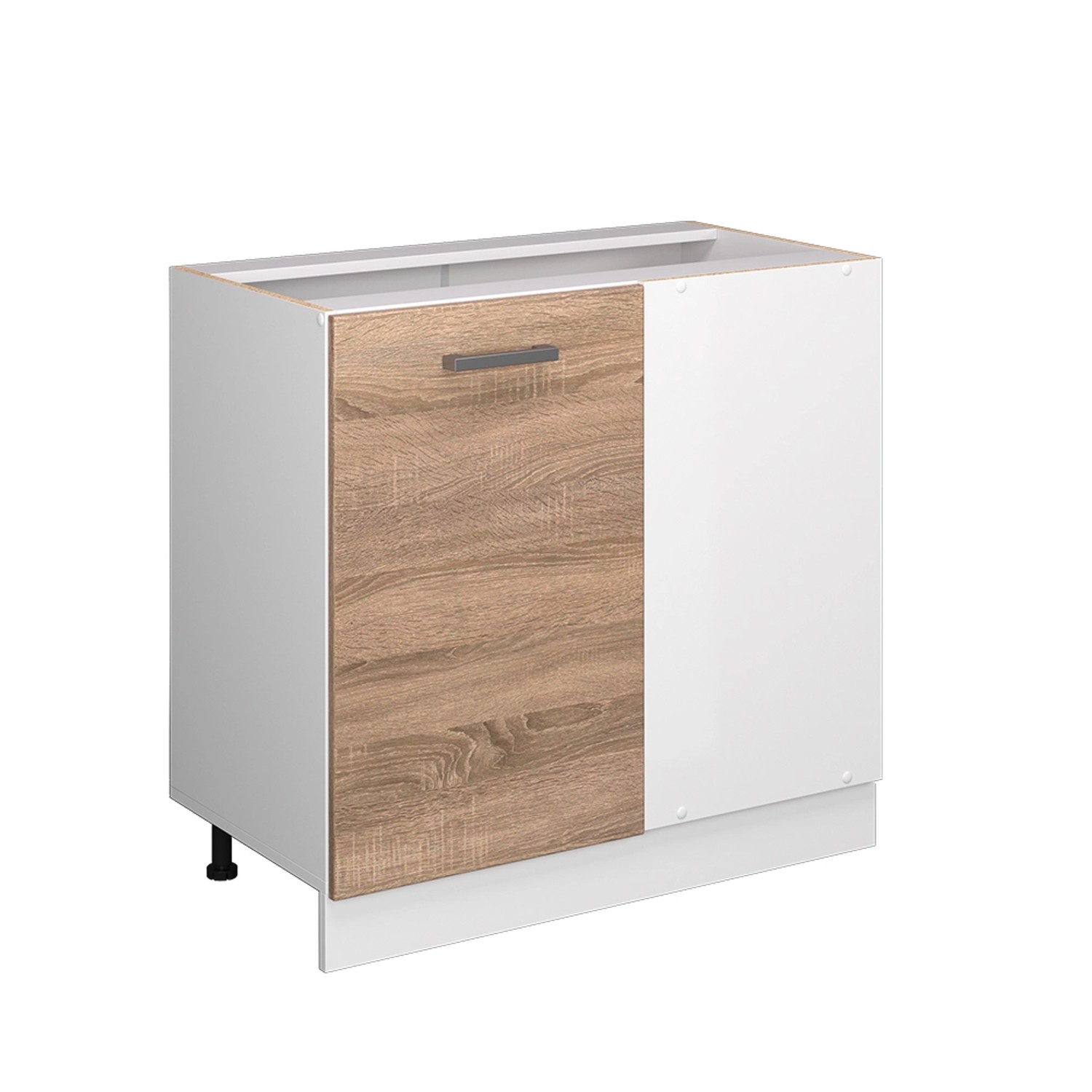 Vicco Eckunterschrank R-Line Küchen Eckschrank Sonoma/Weiß 86 cm ohne Arbei günstig online kaufen