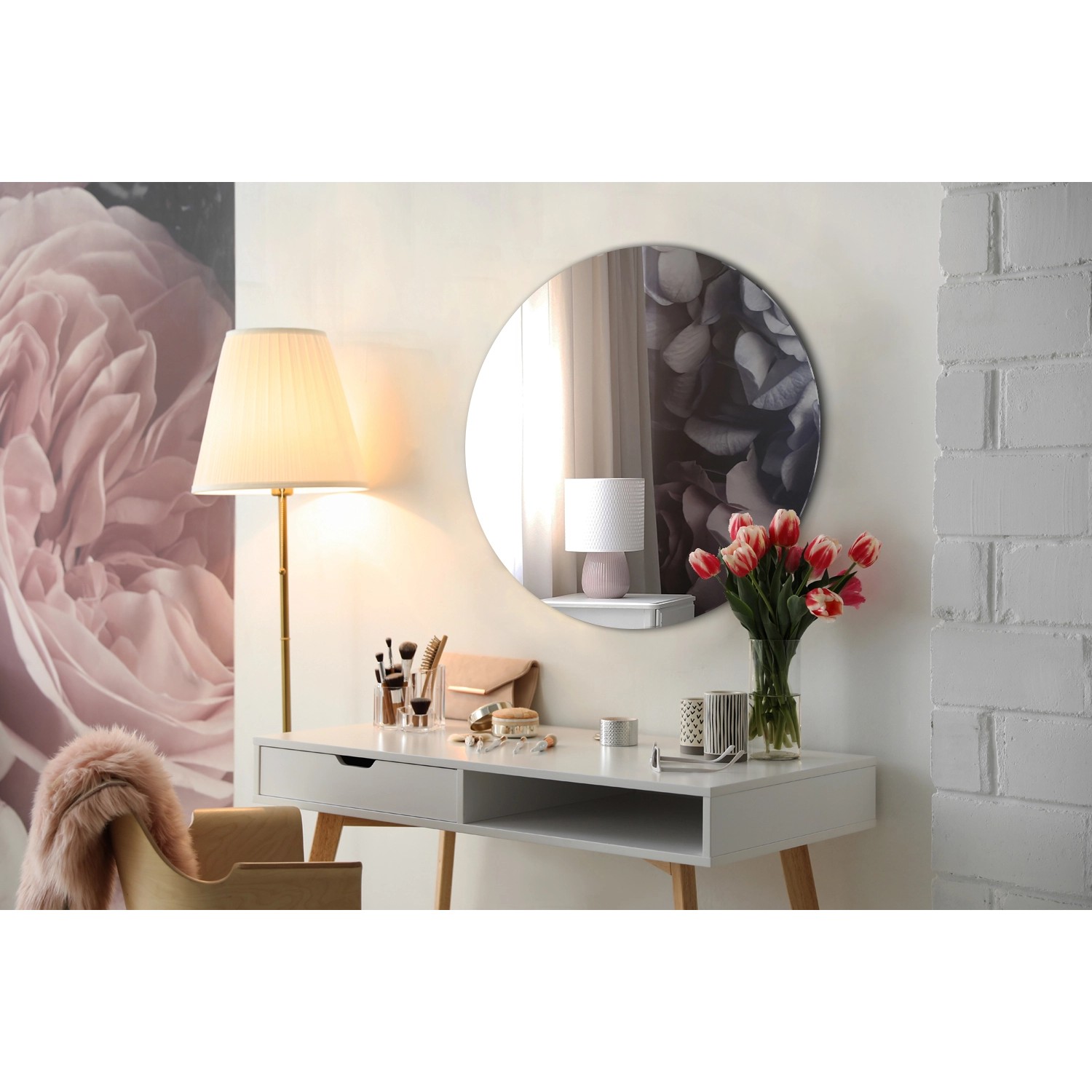 Tulup Wandspiegel Runder Wandspiegel Ø80 cm Wandspiegel Rund Modern Großer Spiegel Rund Runder Spiegel Badezimmer_7