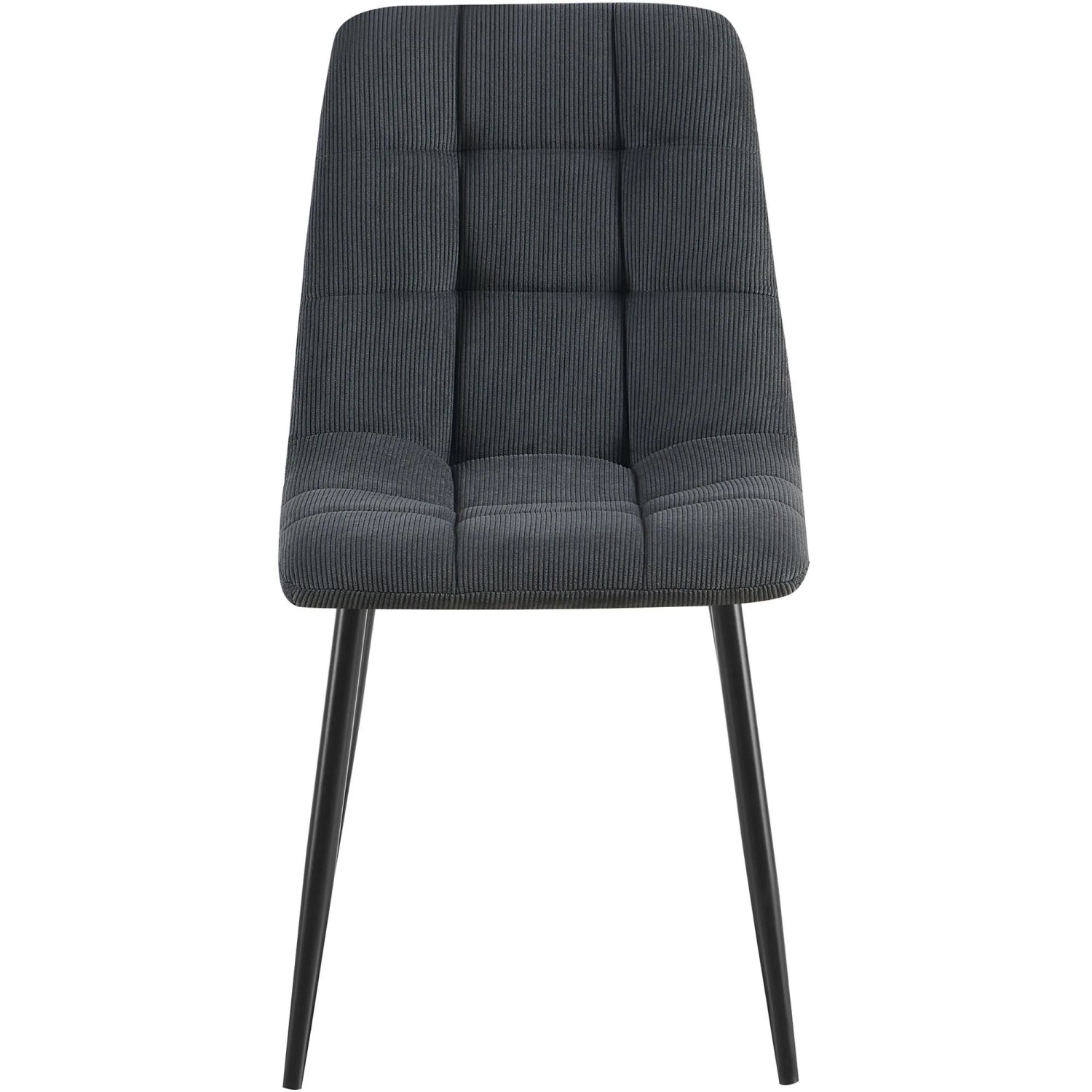DELUKE 2er Set Esszimmerstuhl FANOR Cord Schwarz 45x55x84cm Essstühle Esszimmerstühle Küchenstühle Wohnzimmerstühle