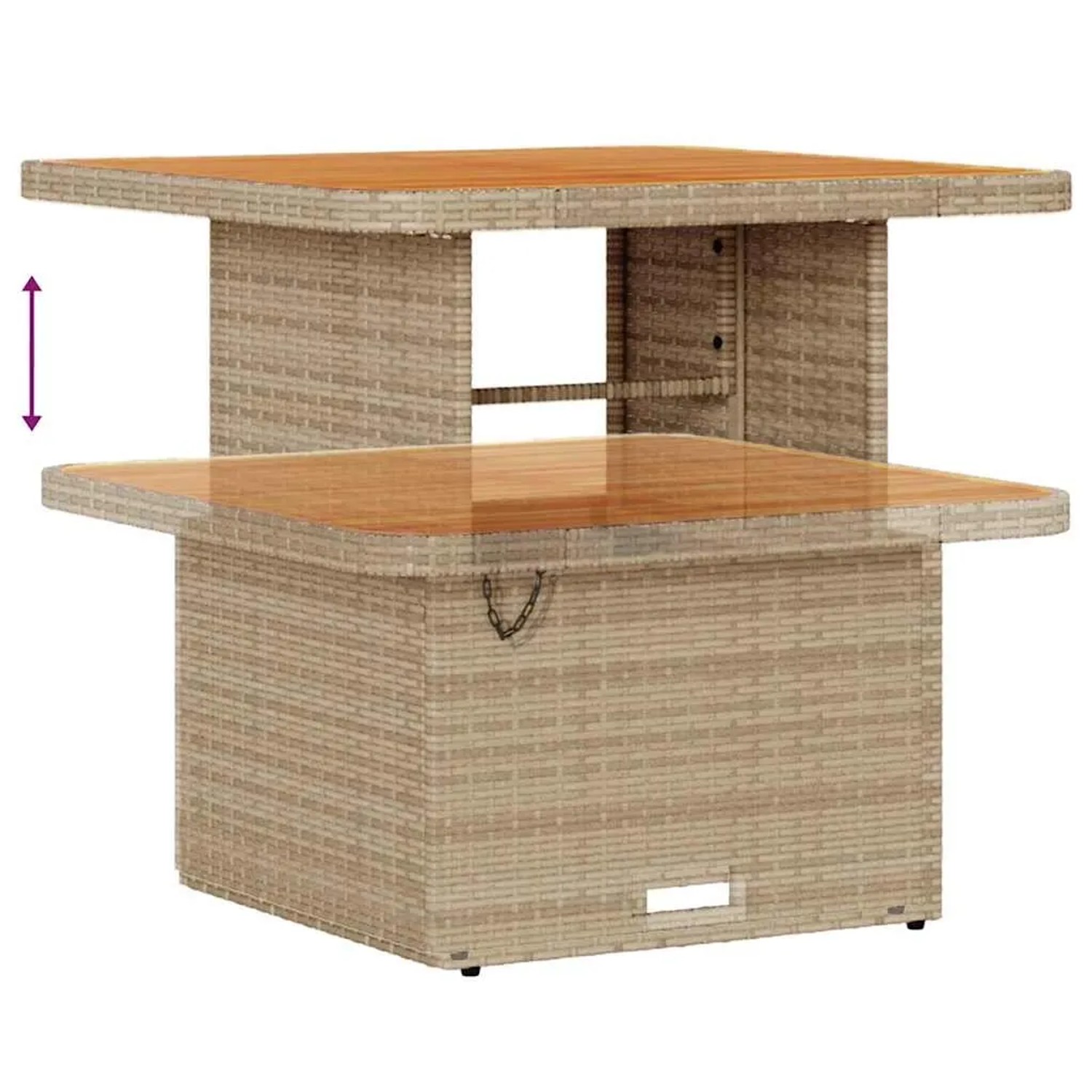 vidaXL Gartenmöbel: Beiges Sofa Set aus Rattan und Akazie, 11-teilig mit Kissen.