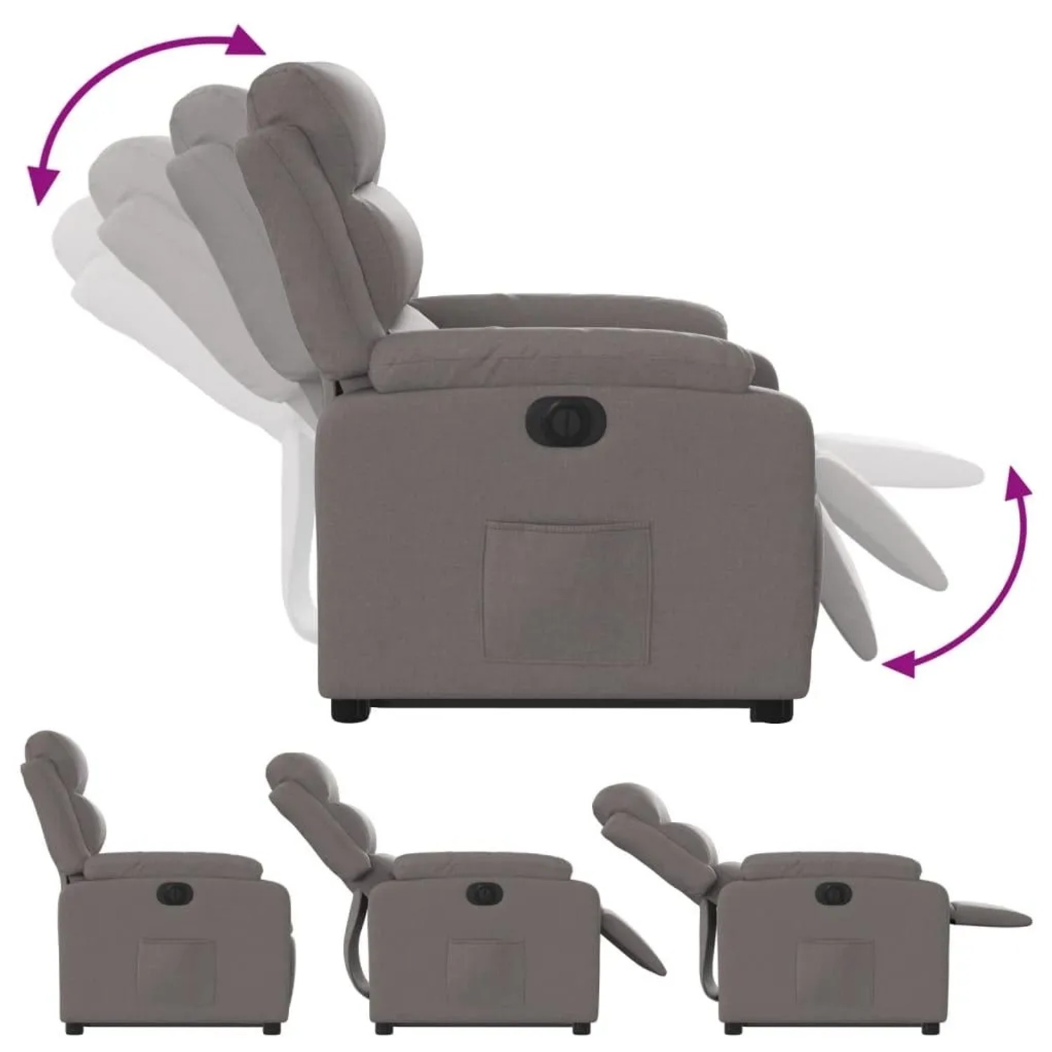 vidaXL Relaxsessel mit Aufstehhilfe Elektrisch Taupe Stoff 3205012_7