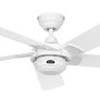 Weißer CASAFAN Deckenventilator Rotary 132 cm mit 5 Flügeln und Fernbedienung.