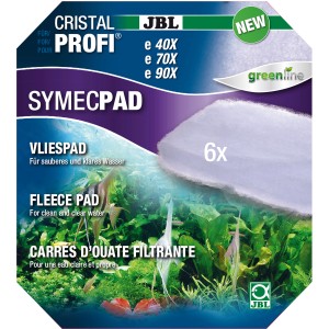 JBL SymecPad II Filtervlies für CristalProfi e4/7/901,2, 6 Stück. Aquarium Filter für klares Wasser.