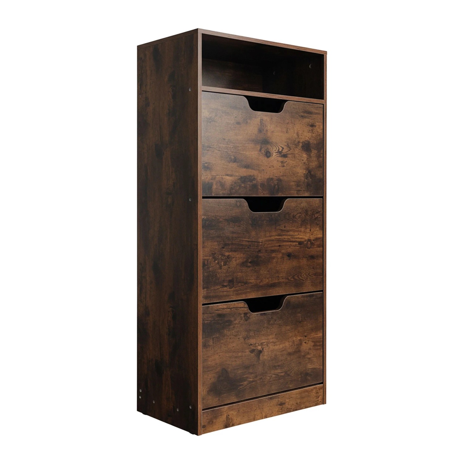 Relaxdays Schuhkipper Holzwerkstoff Industrial Offenes Fach 140 cm x 60 cm x 24 cm