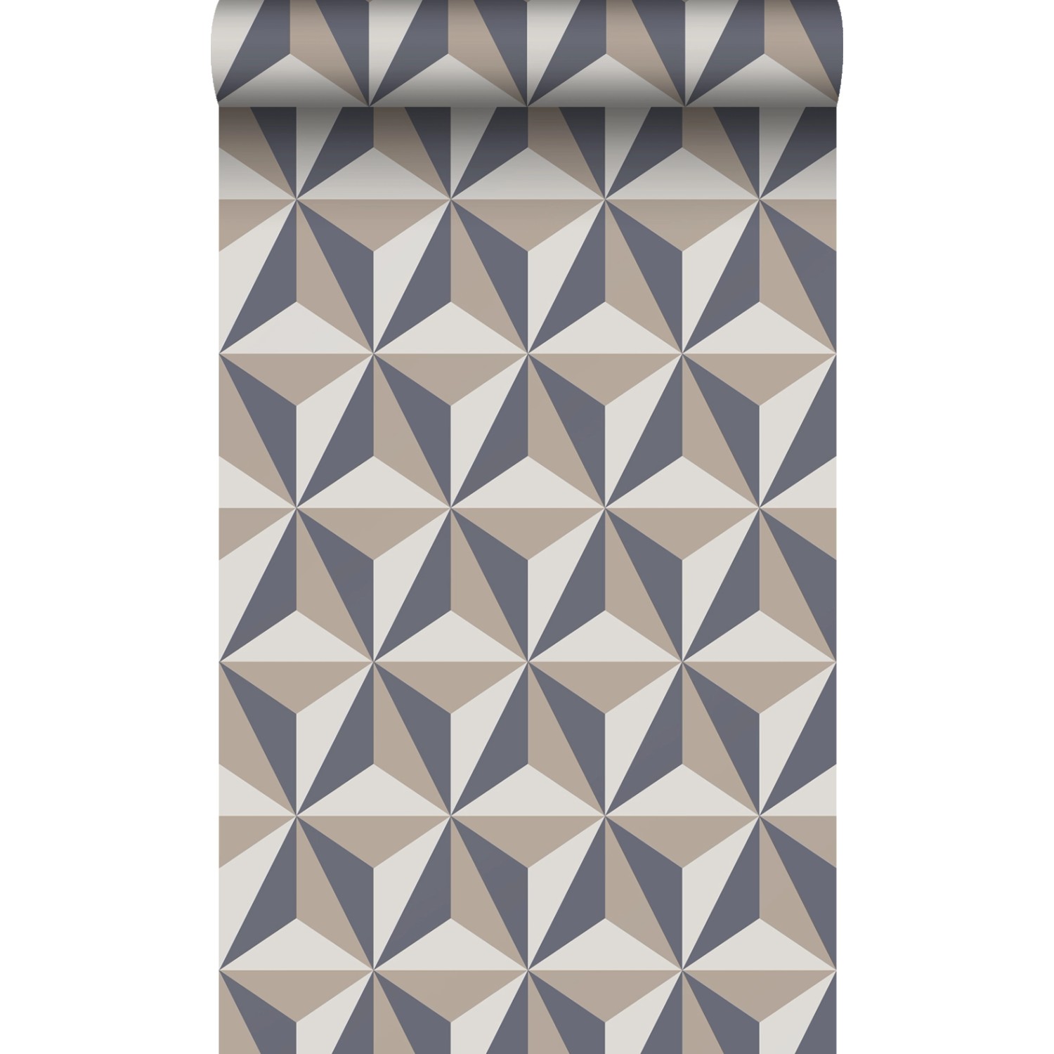 Origin Wallcoverings Tapete 3D-Muster Vintage Blau und Taupe 53 cm x 10.05 günstig online kaufen