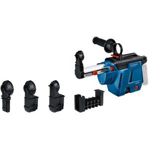 Bosch Professional GDE 18V-26D Akku-Staubsauger mit Zubehör für staubfreies Bohren.