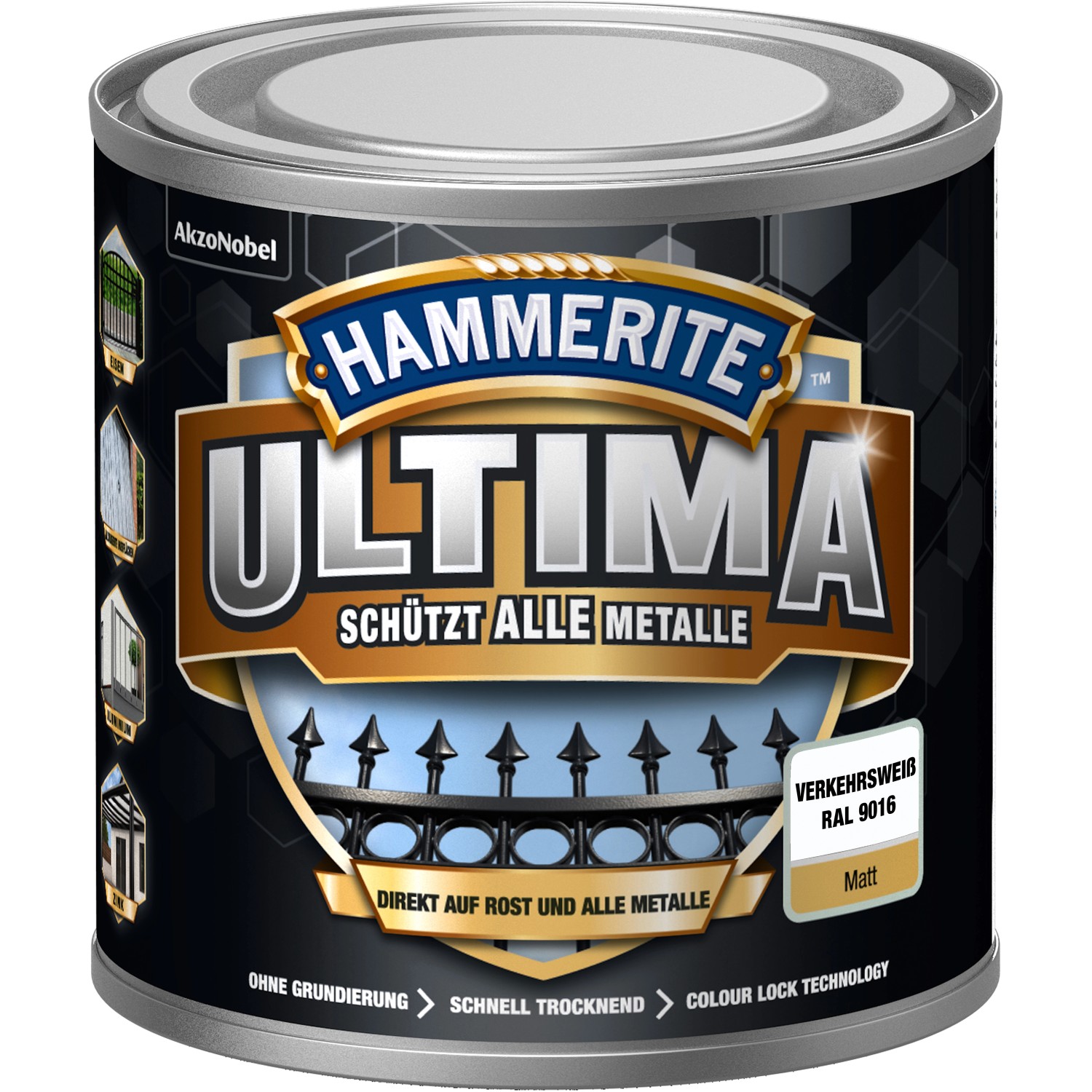 Hammerite Ultima Premium Metall-Schutzlack matt Verkehrsweiß 250 ml günstig online kaufen