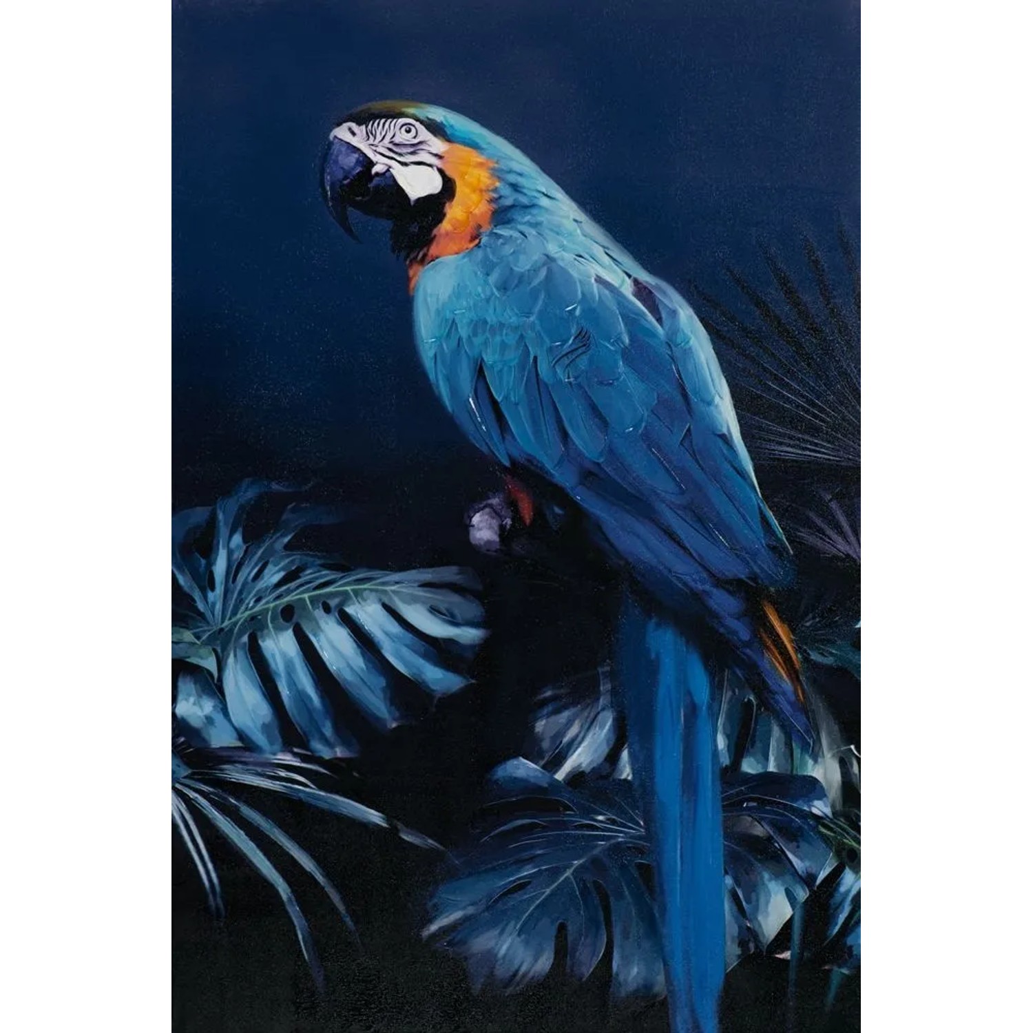 Art Universe Leinwandbild Papagei in Blau 80 x 120 cm