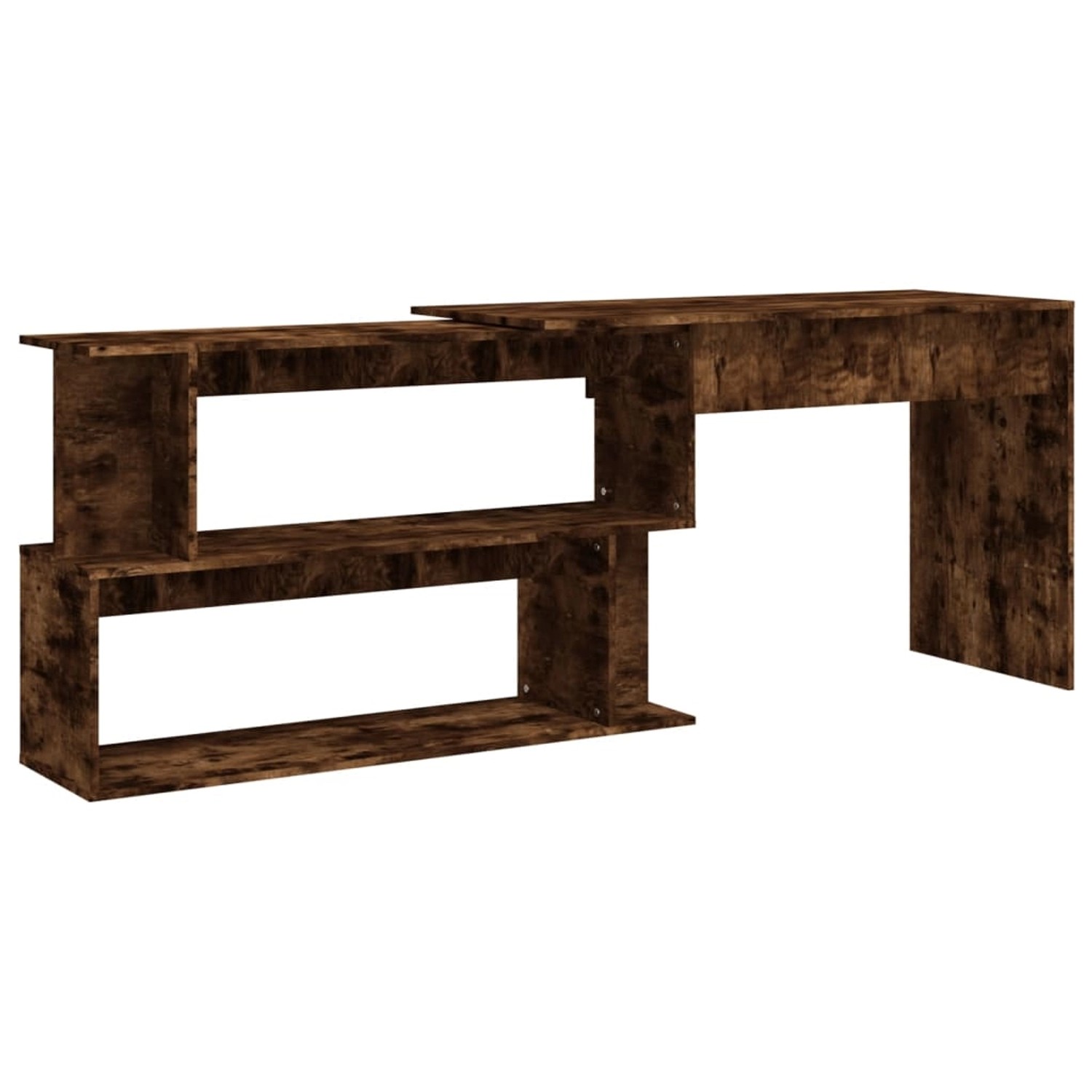 vidaXL Eckschreibtisch Räuchereiche 200x50x76 cm Holzwerkstoff 815423