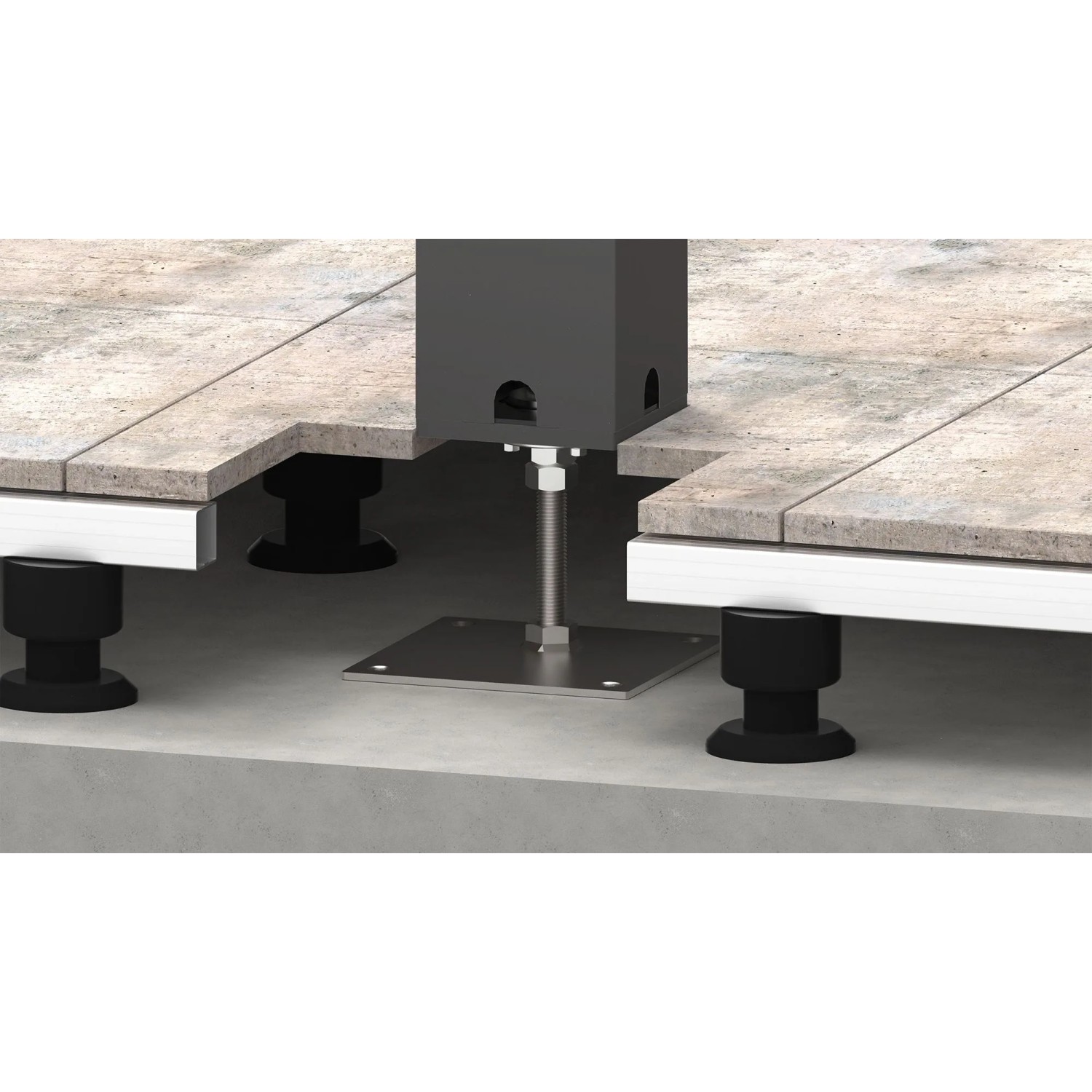 Biohort Grundplatte Höhenverstellbar für Pergola Dunkelgrau-Metallic