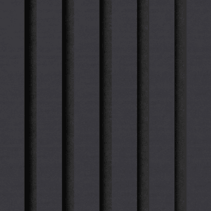 Schwarzes Denpanels Akustikpaneel RAW MDF, 240x60 cm, mit Lamellenstruktur für DIY-Projekte.