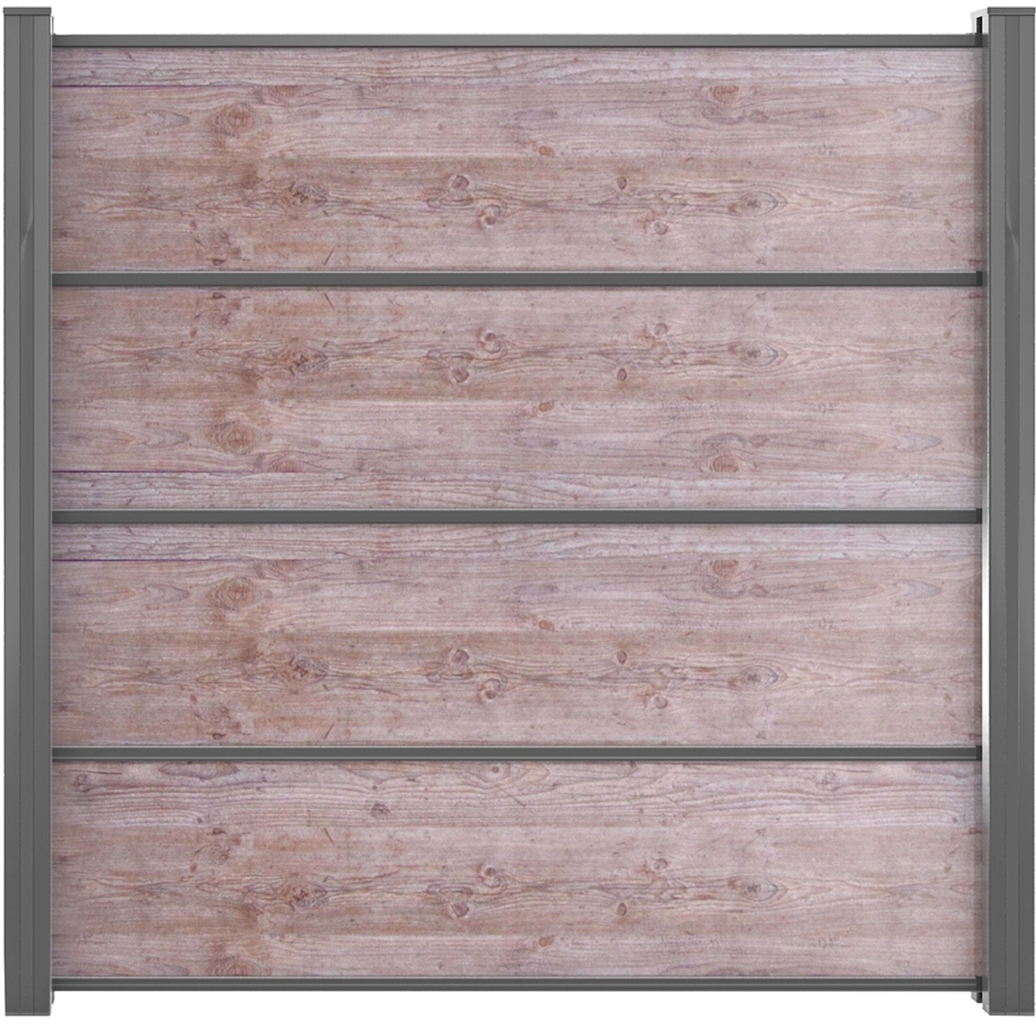 GroJaPremo HPL-Steckzaun Holzoptik 180 cm x 180 cm x 0,8 cm