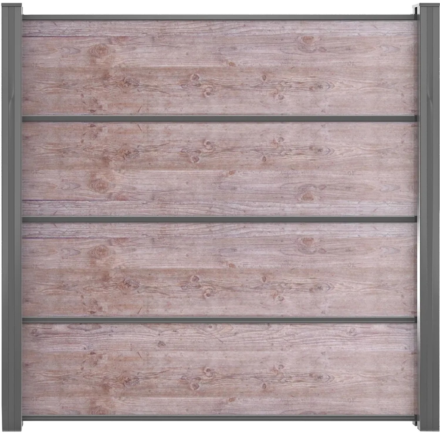GroJaPremo HPL-Steckzaun Holzoptik 180 cm x 180 cm x 0,8 cm
