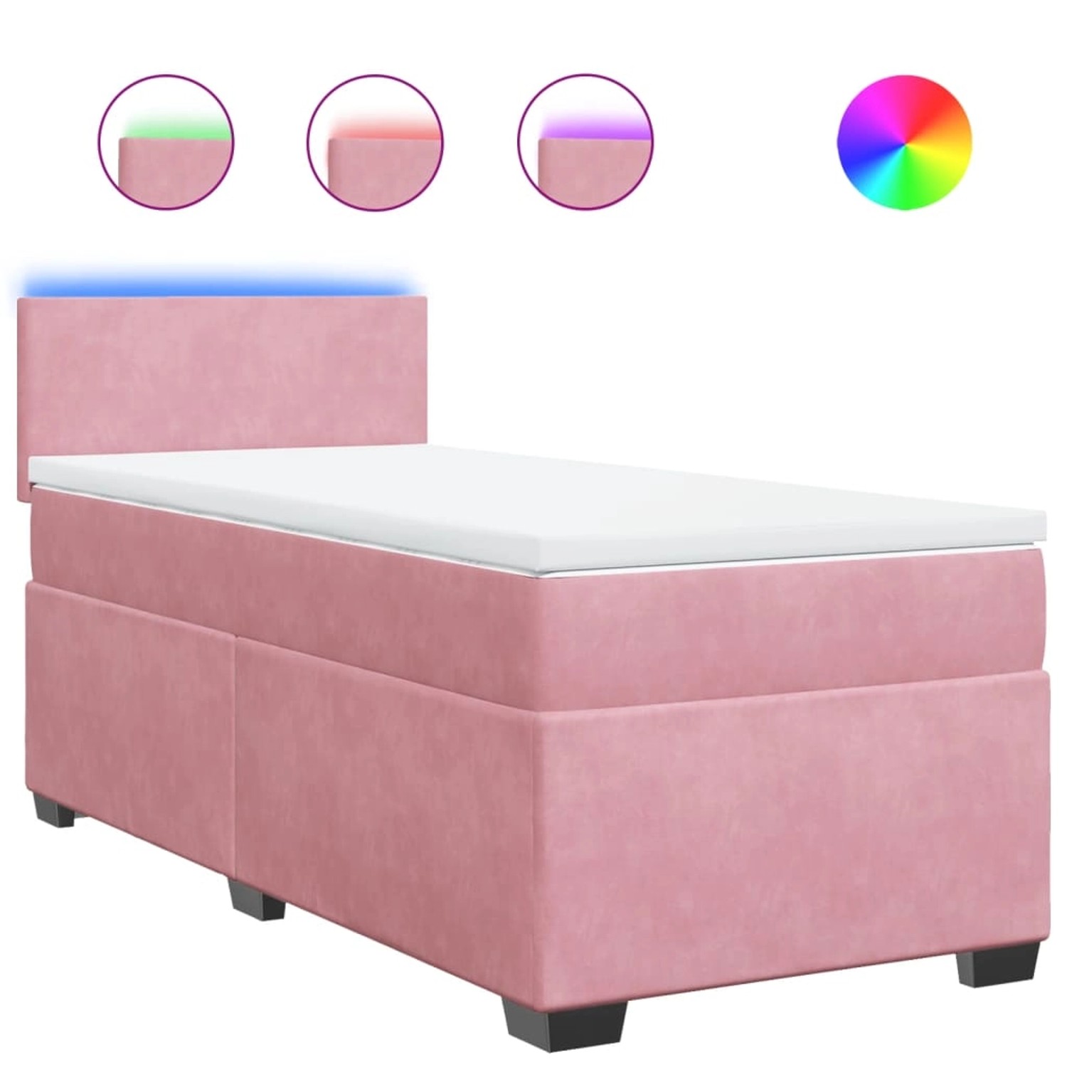 vidaXL Boxspringbett mit Matratze Rosa 80x200 cm Samt 3288461 günstig online kaufen