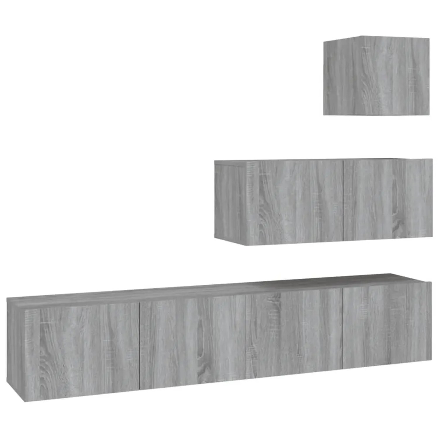 vidaXL 4-tlg. TV-Schrank-Set Grau Sonoma Holzwerkstoff 4