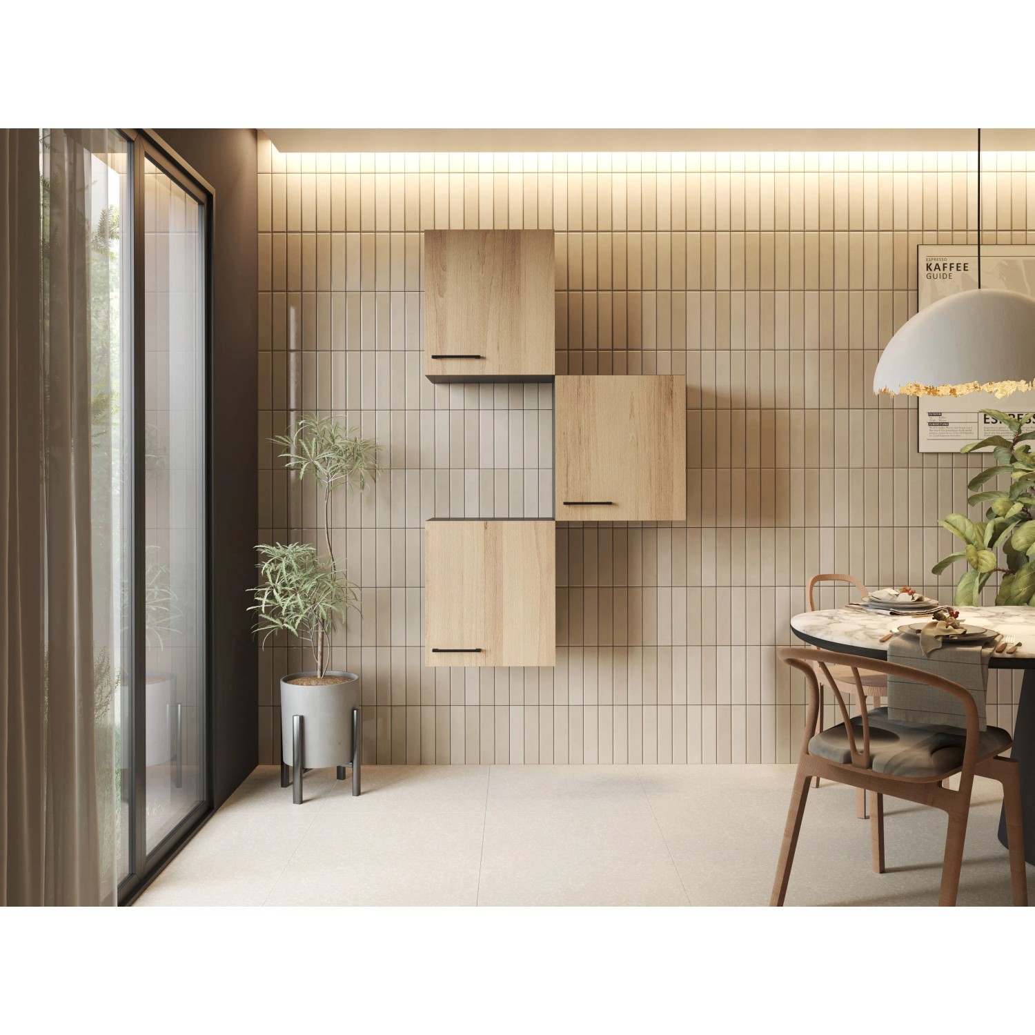 Respekta Wandschrankkombination 6200SOS050GRAE2 Grau Artisan Eiche 50 cm