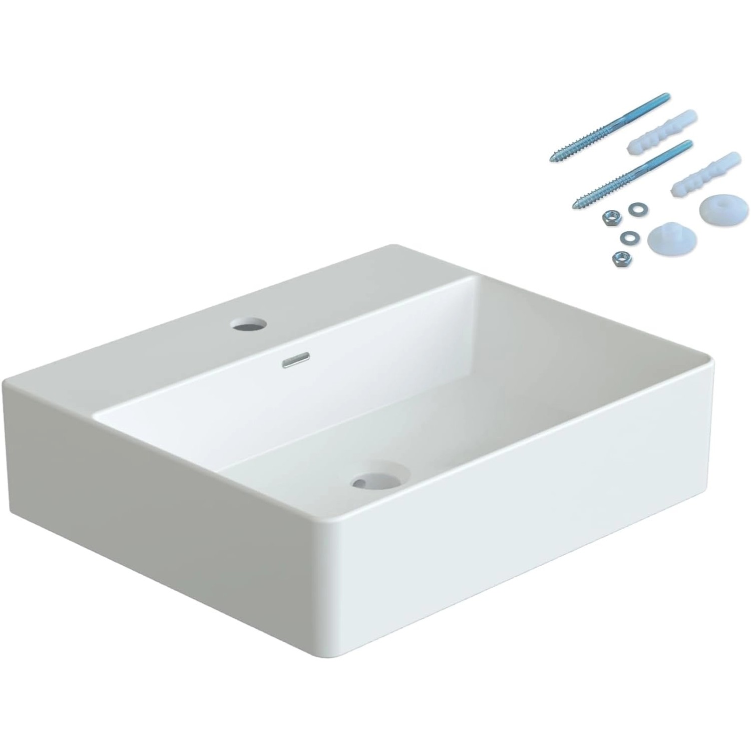 Aquabatos Waschbecken 50 x 42 x 13,5 cm aus Keramik Rechteckiges Handwaschb günstig online kaufen