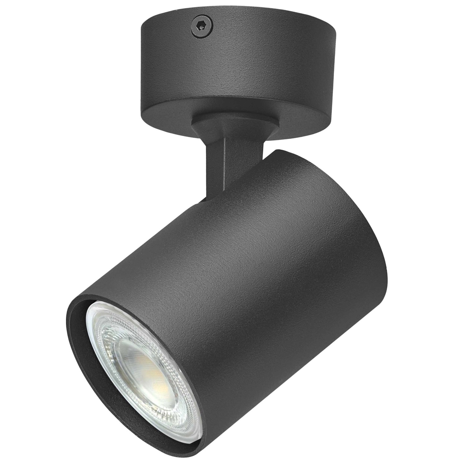 Oktaplex Bora Spotleuchte inkl. GU10 Leuchtmittel 2700K Warmweiß Schwenkbar Aluminium 1-Flammig Schwarz