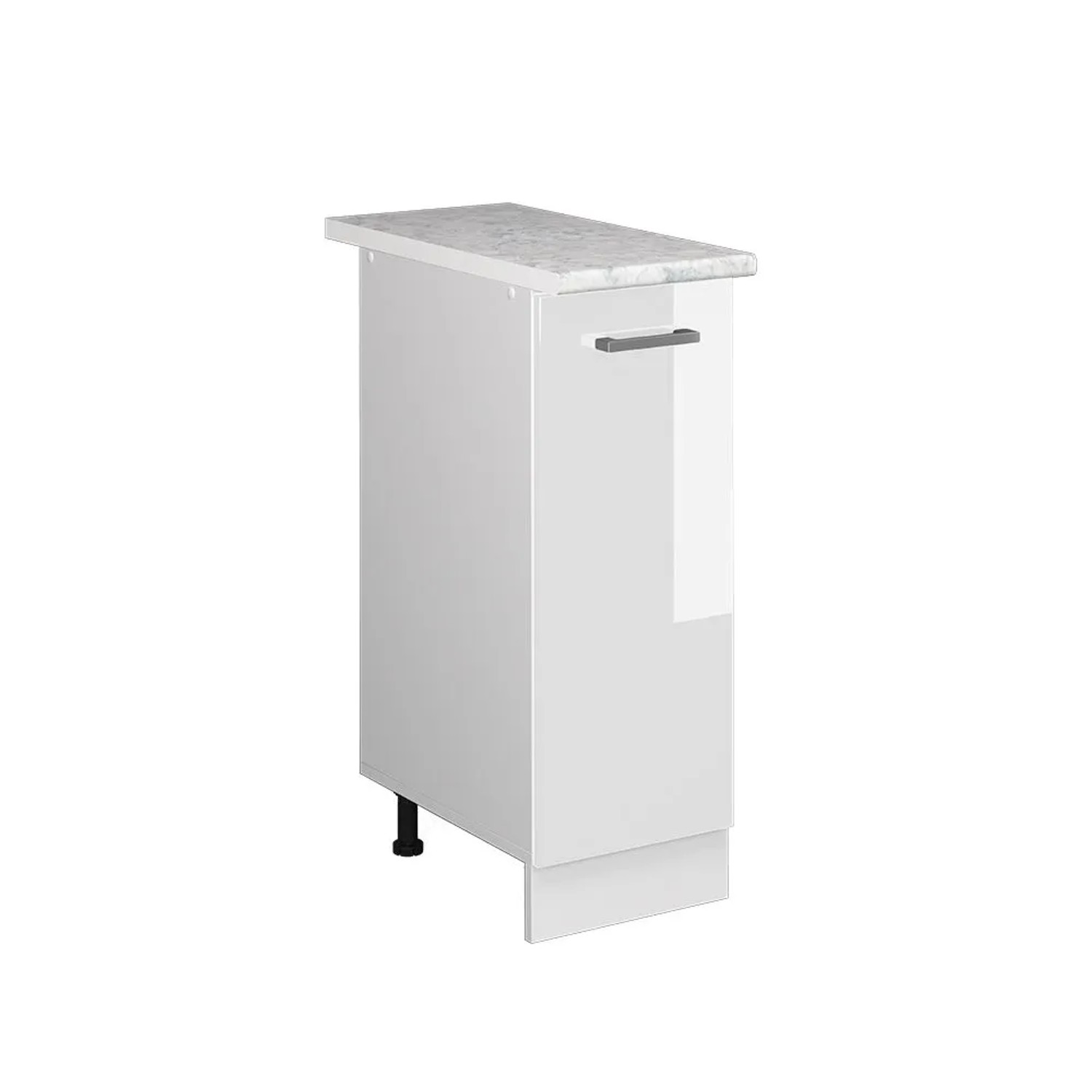 Vicco Apothekerschrank R-Line Medizinschrank für die Küche Weiß Hochglanz Weiß 30 cm AP Marmor
