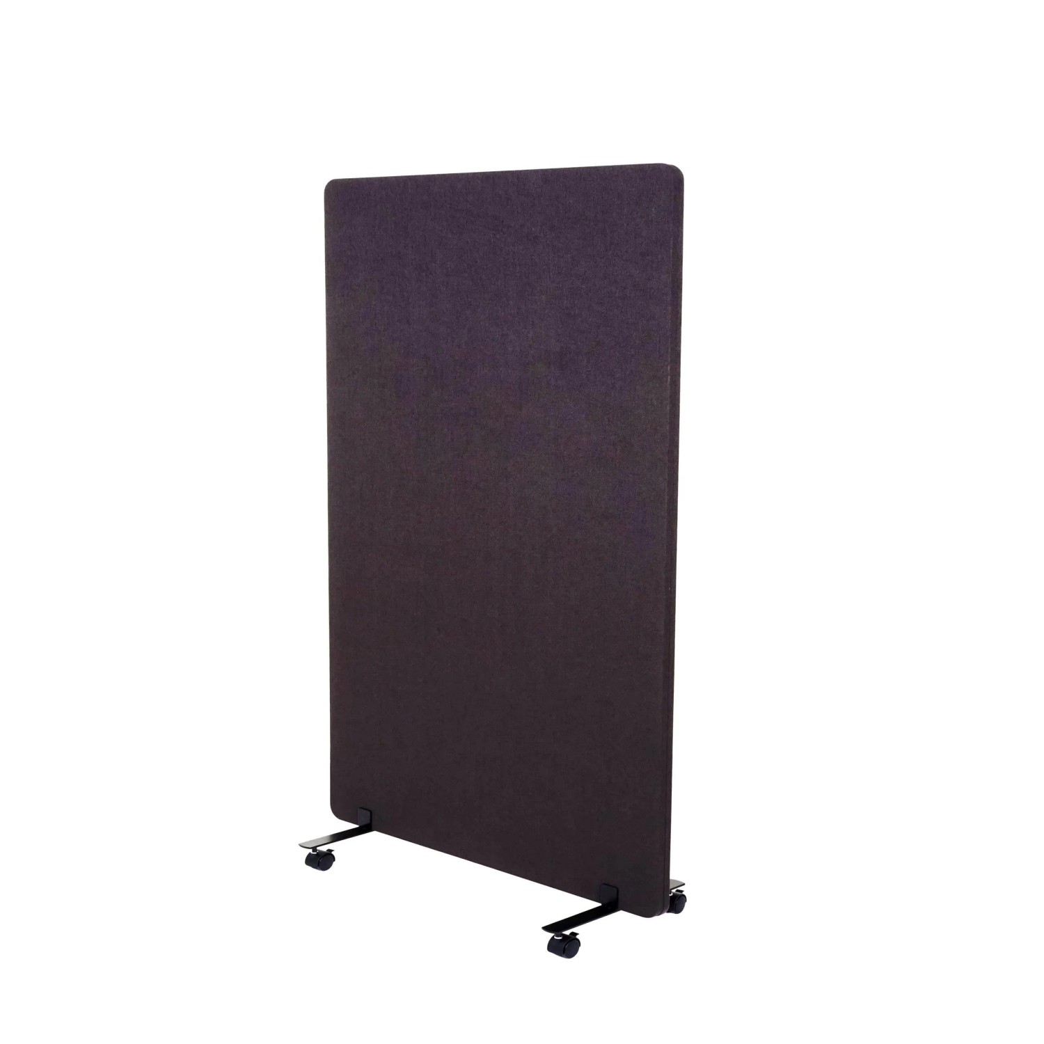 Proregal Akustik-Trennwand HxBxT 127x80x39 cm Doppelwandig Rollbar Stoff Braun-Grau Büro-Sichtschutz Raumteiler Pinnwand