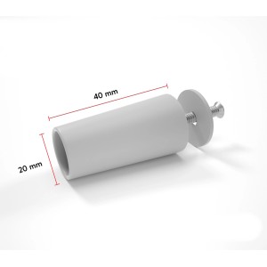 Hellgrauer Rollladenstopper 40mm aus Kunststoff mit Schraube. Für präzise Rollladensteuerung und Anschlag.