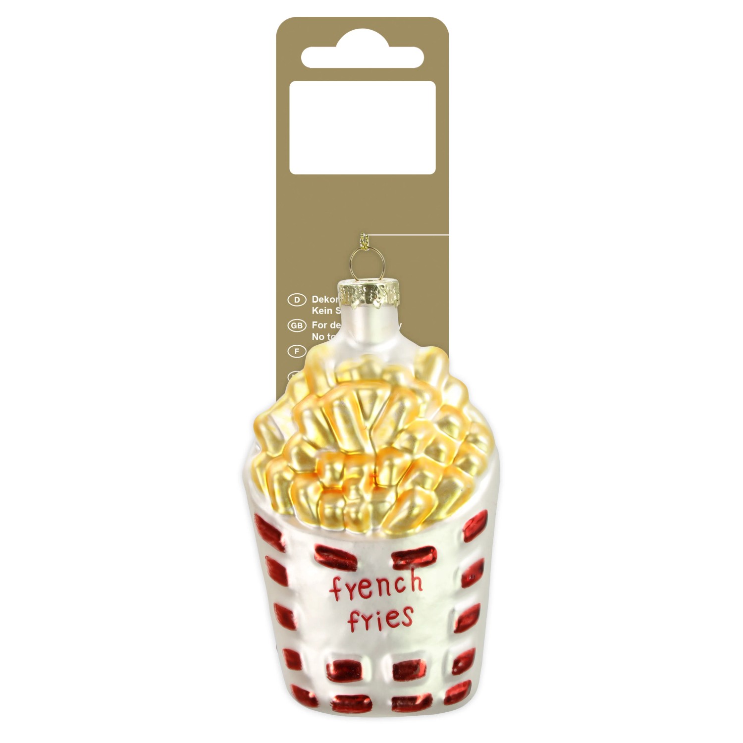 Pommestüte zum Hängen Glas 9,8 cm Gold-Rot