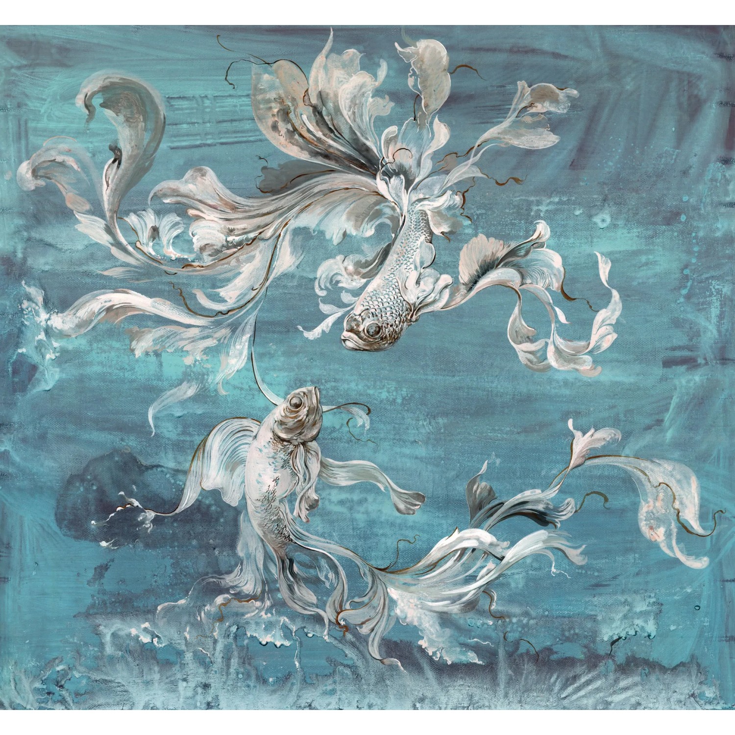 Komar Fototapete Vliestapete Flux, glatt, bedruckt, geblümt, floral, realistisch, 300 x 280 cm
