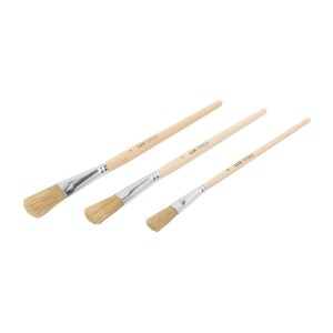 LUX Emaillelackierpinsel-Set, 3 Pinsel mit helle Chinaborste und Holzgriff.