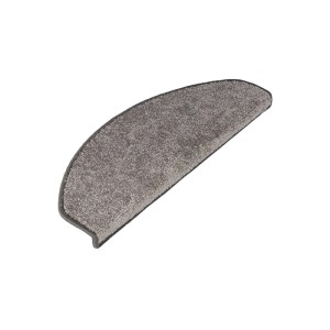 Halbrunde, selbstklebende Stufenmatte in Silber (23,5x65cm) für Treppen.