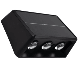 LUXULA Solar Wandleuchte 3-flammig Up/Down CCT Warm- Kaltweiß 3000-6500K Akku LED Außenleuchte Gartenbeleuchtung IP54 Wetterfest Schwarz