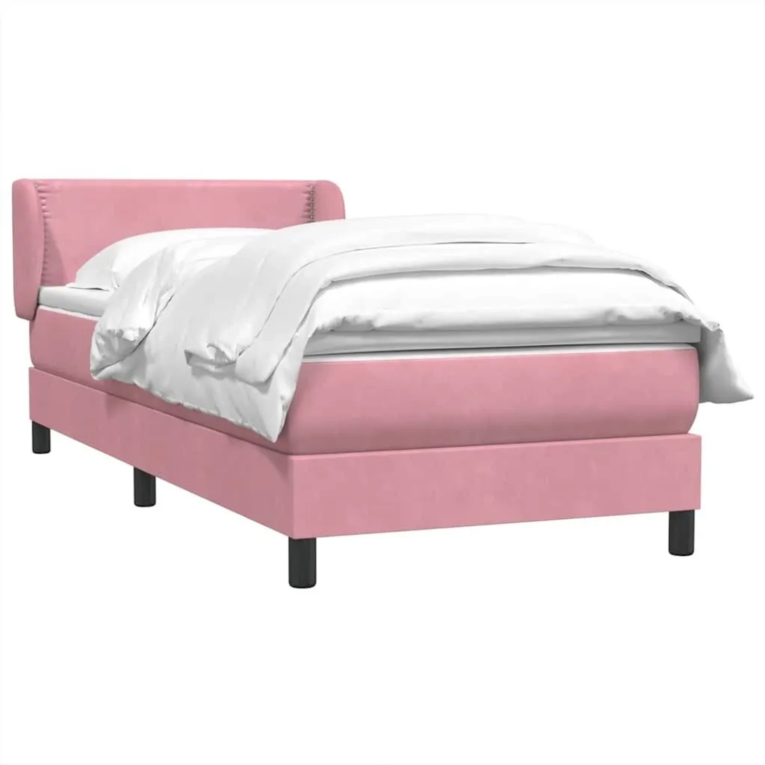 vidaXL Boxspringbett mit Matratze Rosa 100x220 cm Samt 3317480 günstig online kaufen