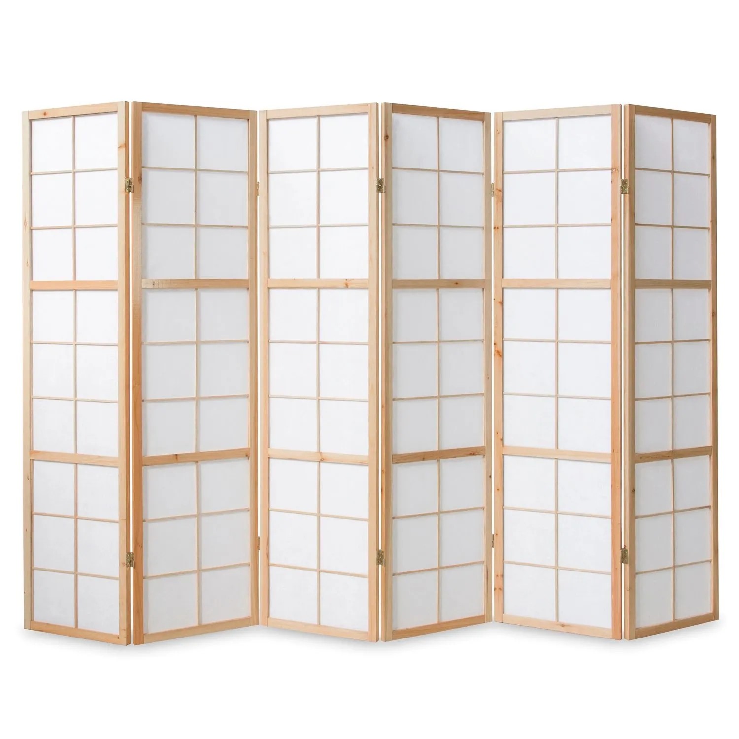 Homestyle4u 6-tlg. Paravent Shoji in Braun 264x175 cm 280