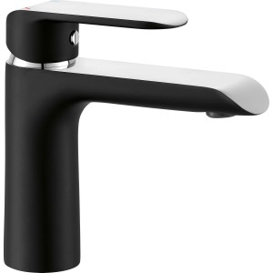 baliv Waschtischarmatur WT-5071 in Chrom-Schwarz. Moderne Waschbeckenarmatur mit Einhebelmischer.