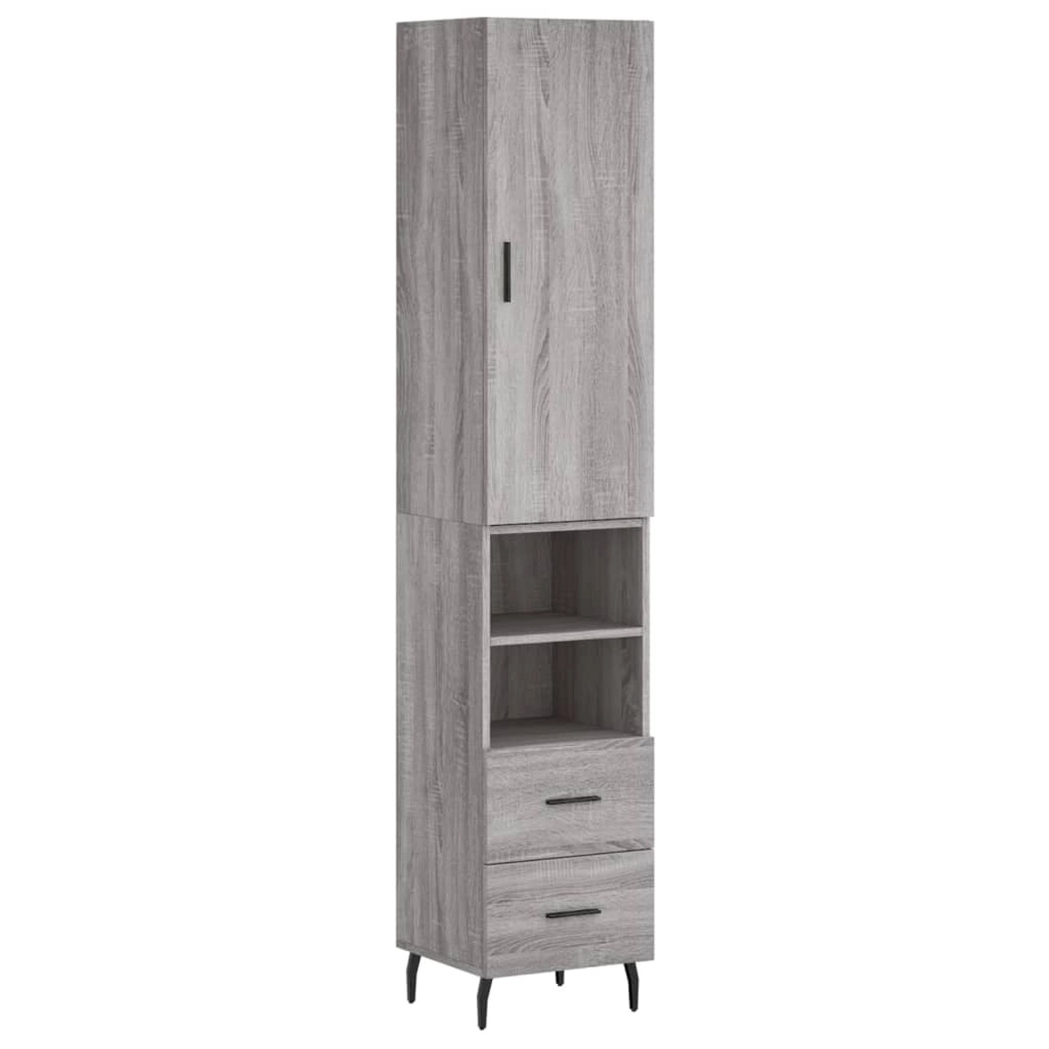 vidaXL Highboard Grau Sonoma 34,5x34x180 cm Holzwerkstoff 3198935 günstig online kaufen