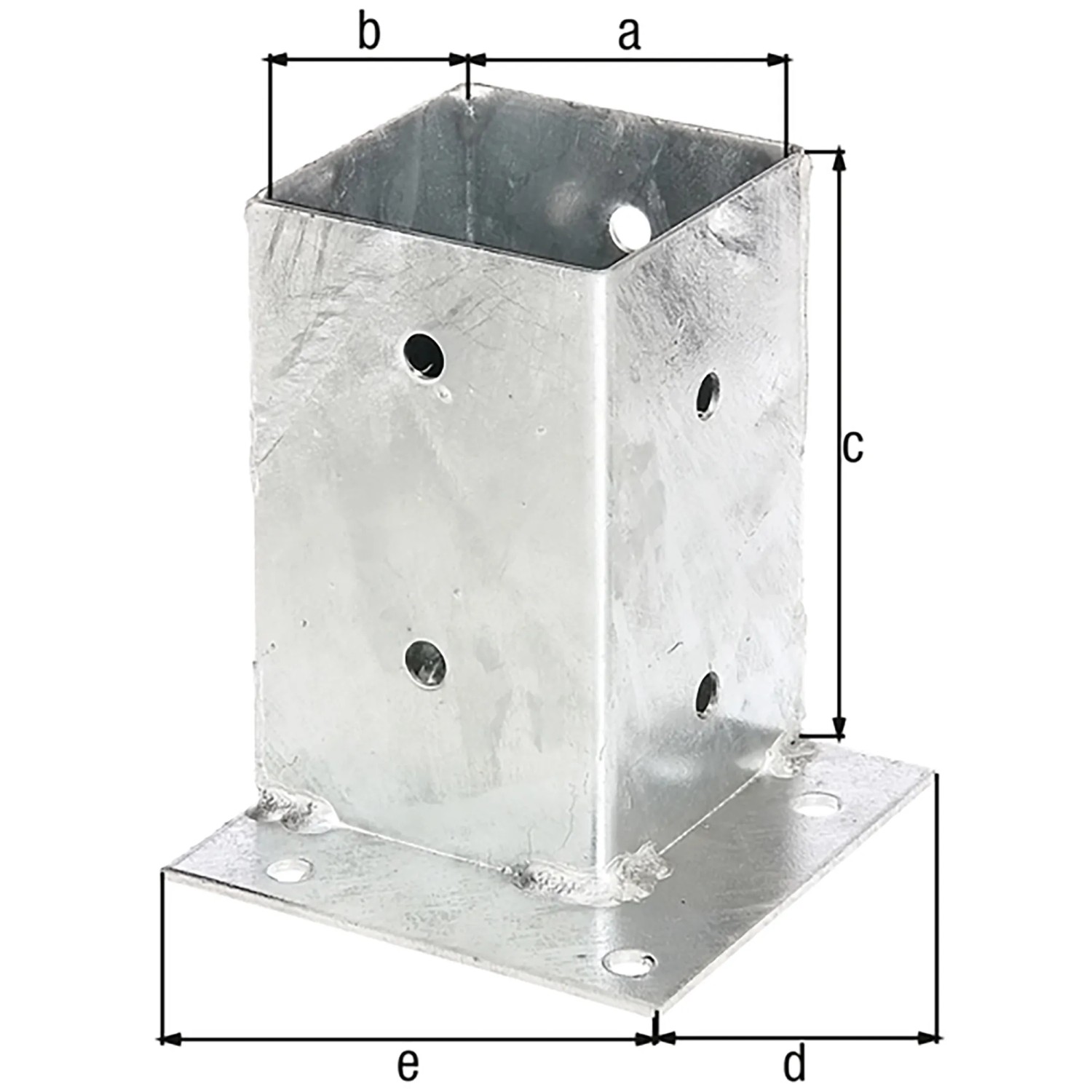 Feuerverzinkte Alberts Aufschraubhülse 91x91/150 mm, Pfostenträger für Holzkonstruktionen.