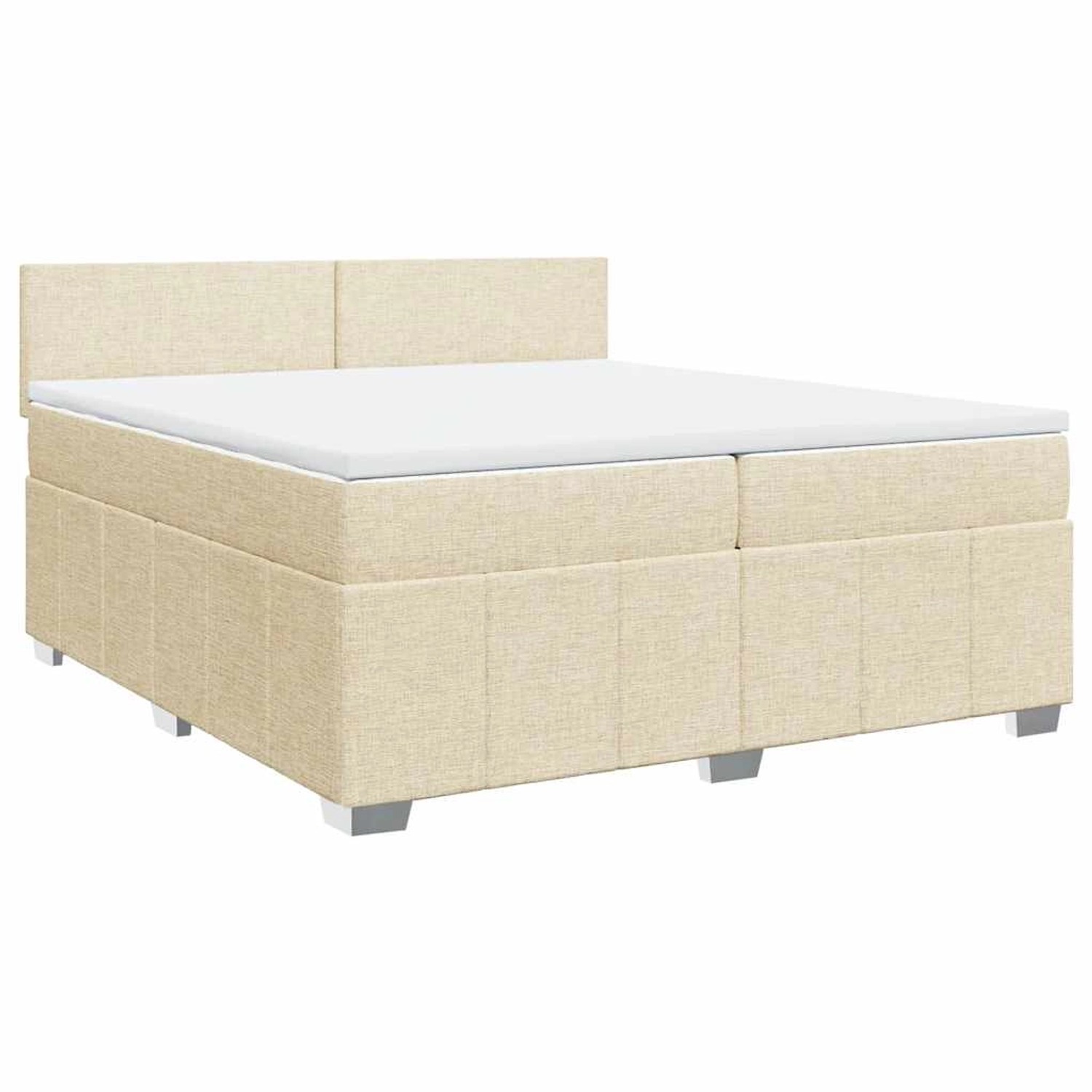 vidaXL Boxspringbett mit Matratze Creme 200x200 cm Stoff 3287173 günstig online kaufen