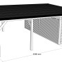 Dunkelgrauer Holzbrüder Doppelcarport Ralf mit Geräteraum, imprägniert, 600x868 cm.