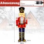 Große, beleuchtete Nussknacker Figur (157cm) als Weihnachtsdeko für Innen & Außen.