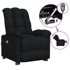 vidaXL Massagesessel Elektrisch Schwarz Stoff 3073760